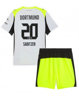 Günstige Borussia Dortmund Marcel Sabitzer #20 Auswärts Trikotsatzt Kinder 2025-26 Kurzarm (+ Kurze Hosen)